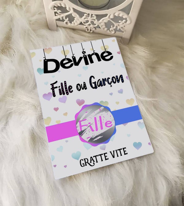 Carte à gratter annonce nouvelle évènement originale Fille ou Garçon