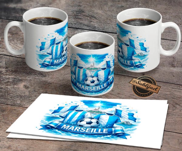 Mug Personnalisé Marseille  – Le Cadeau Idéal pour les Passionnés de Football 🇫🇷⚽