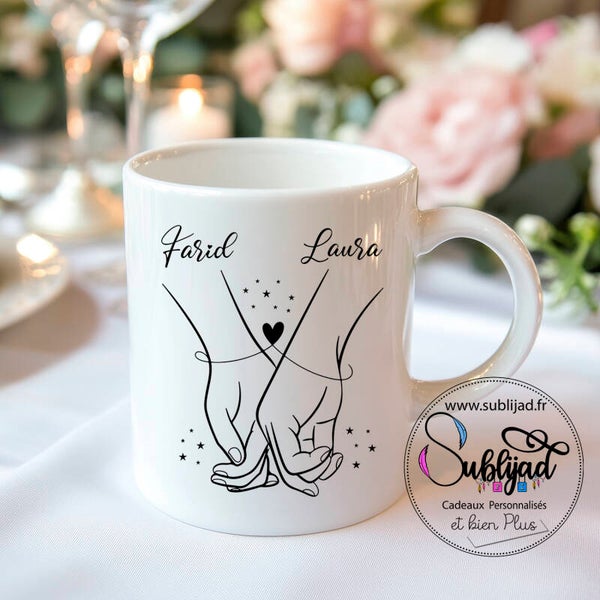 Tasse Mug personnalisé couple Idéal mariage fiançailles anniversaire Saint-Valentin