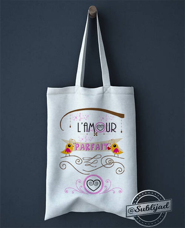 SAC TOTE BAG L'amour parfait idée cadeau original Fête des Mères