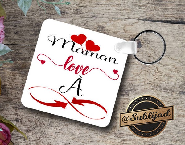 PORTE clé clés clef Sac RECTO VERSO Maman à l'infini