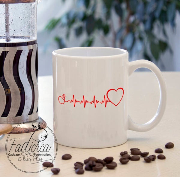 TASSE Mug Rythme cardiaque coeur