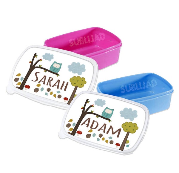 Lunch Box boîte à repas chouette Personnalisable avec prénom