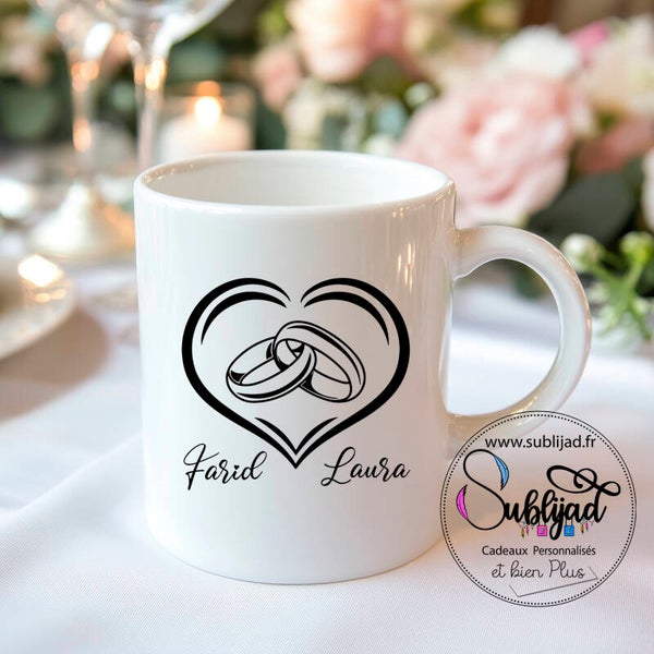 Tasse Mug personnalisé couple Idéal mariage fiançailles anniversaire Saint-Valentin