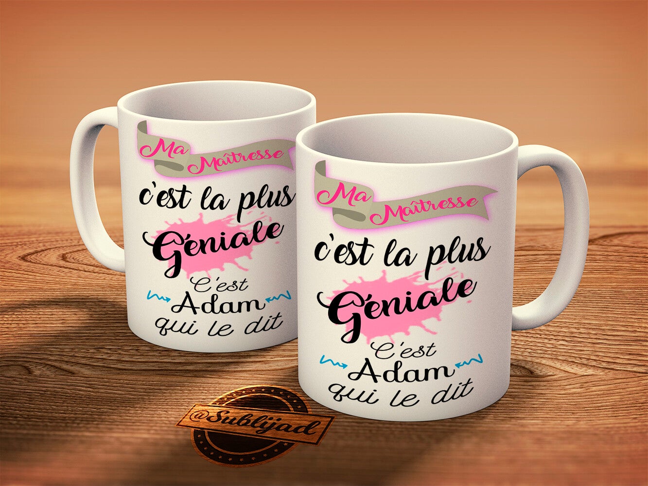 TASSE Mug Ma maîtresse c'est la plus géniale personnalisé avec le prénom de votre choix