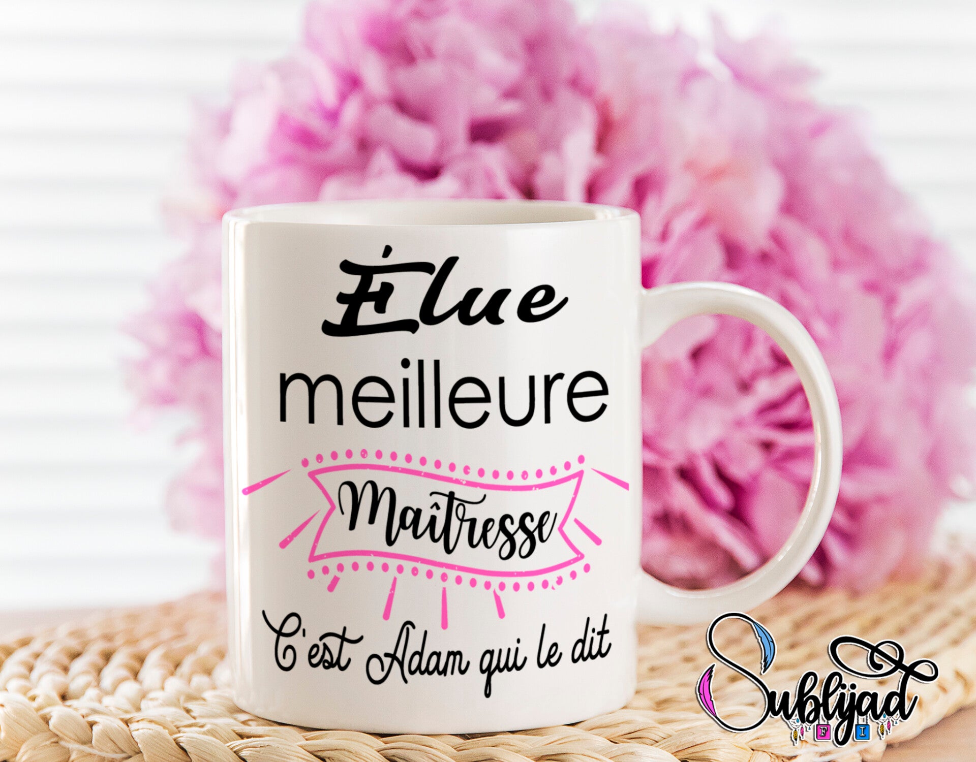 TASSE Mug Elue meilleure maîtresse personnalisé avec prénom de votre choix
