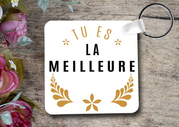 PORTE clé clés clef Sac RECTO VERSO Tu es la Meilleure