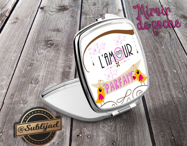 Miroir de poche L'amour parfait idée cadeau Fête des Mères