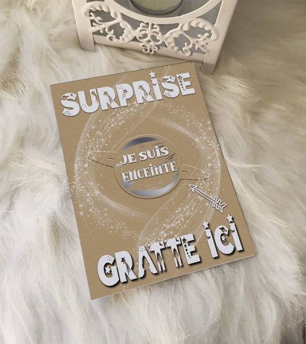 Carte à gratter annonce nouvelle évènement originale Je suis enceinte
