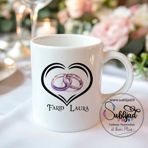 Tasse Mug personnalisé couple Idéal mariage fiançailles anniversaire Saint-Valentin