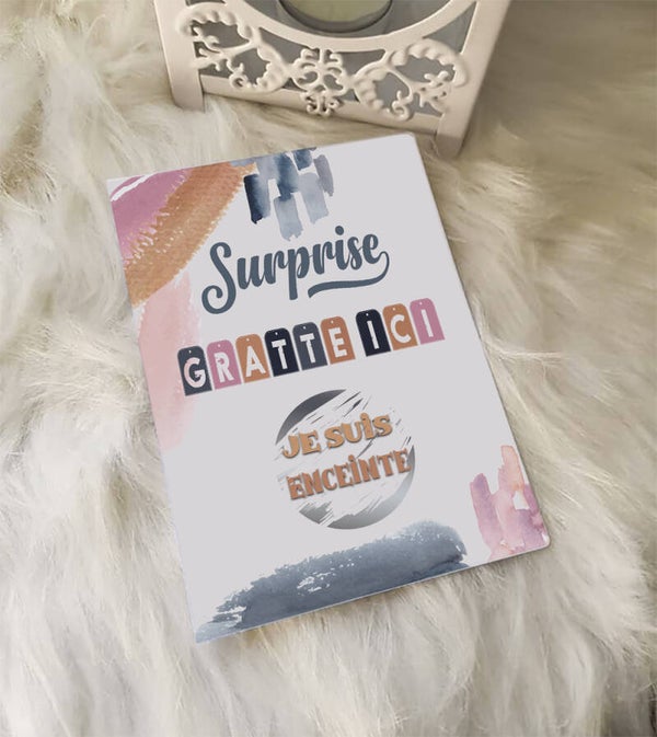 Carte à gratter annonce nouvelle évènement  originale Je suis enceinte