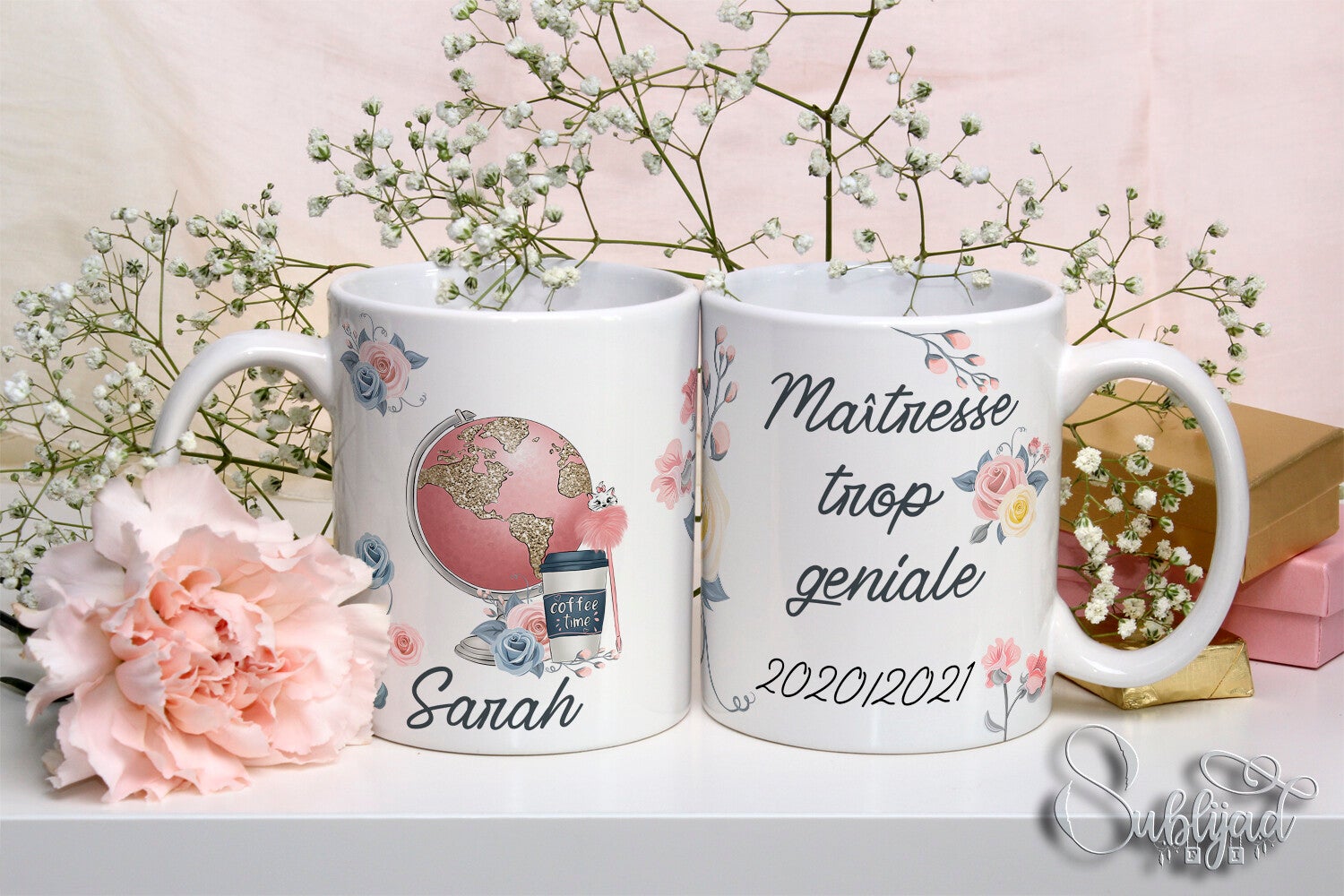 TASSE Mug maîtresse trops géniale personnalisé avec le prénom de votre choix