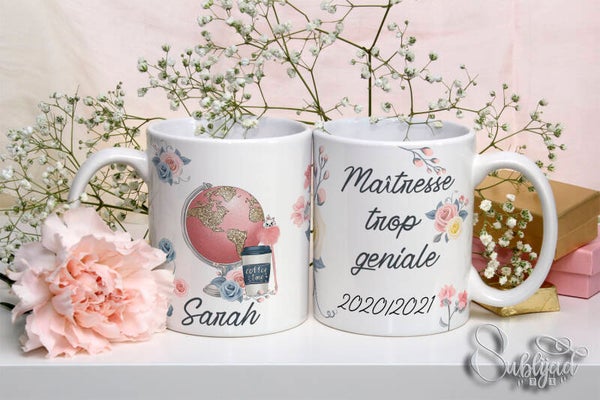 TASSE Mug maîtresse trops géniale personnalisé avec le prénom de votre choix
