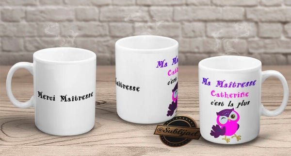 TASSE Mug Ma Maîtresse c'est la plus chouette Cadeau fin d'année scolaire