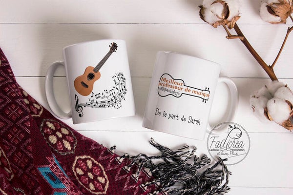 TASSE Mug Meilleur professeur de musique personnalisable avec le prénom de votre choix