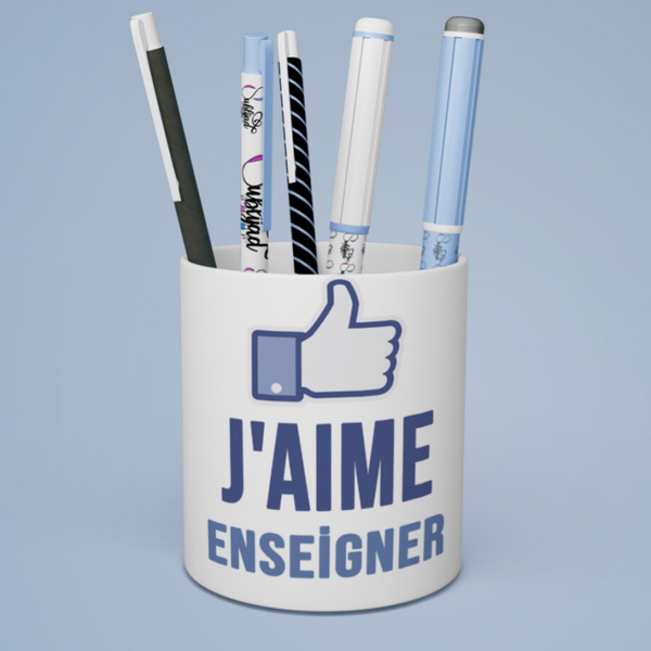 Pot à crayons maîtresse Maître Atsem Nouou J'aime ensigner idée cadeau fin d'année