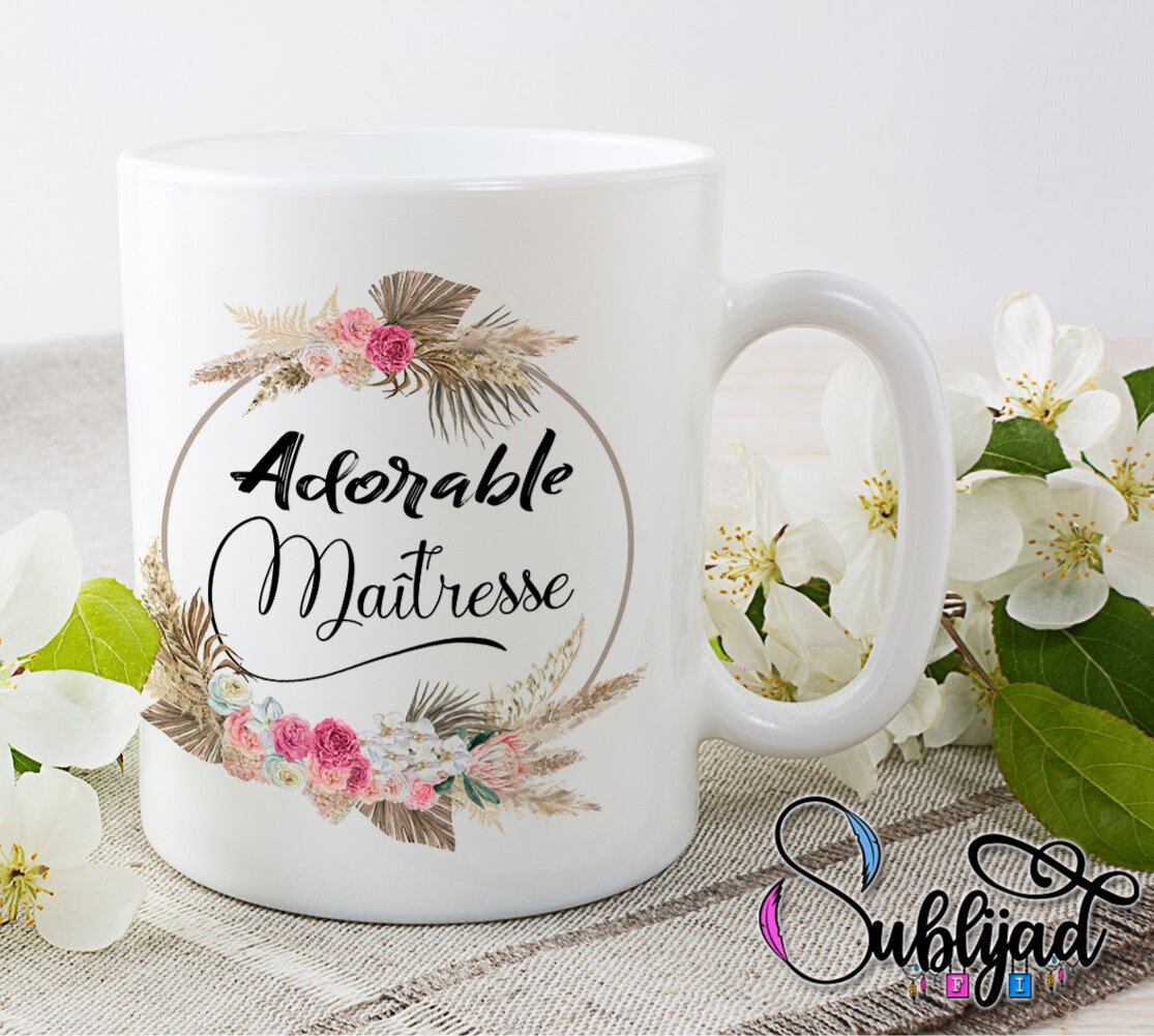 TASSE Mug Adorable maîtresse Cadeau fin d'année scolaire