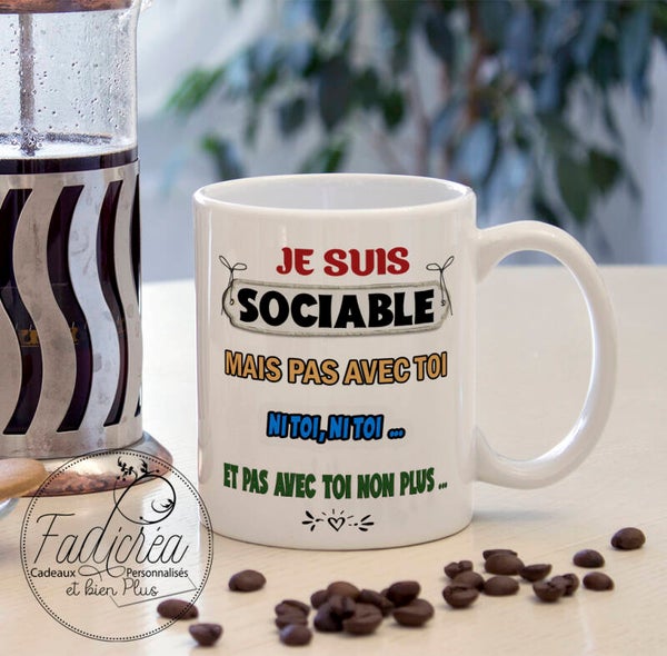 TASSE Mug Je suis sociable