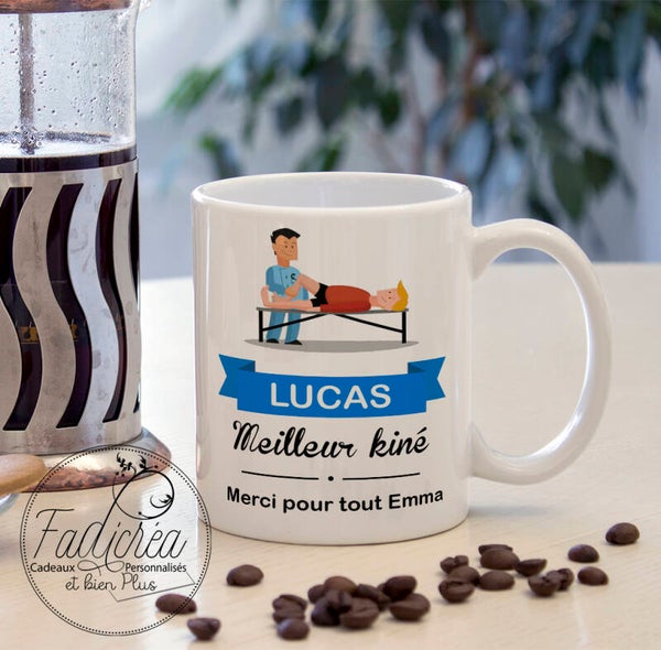 TASSE Mug Meilleur kiné  personnalisable avec le prénom de votre choix