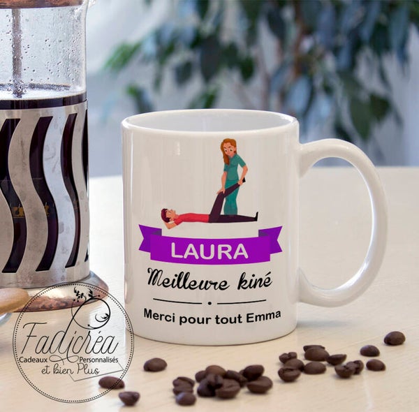 TASSE Mug Meilleure kiné  personnalisable avec le prénom de votre choix