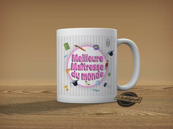 TASSE Mug Meilleure maîtresse du monde idée Cadeau fin d'année scolaire