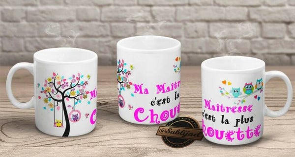 TASSE Mug Ma Maîtresse c'est la plus chouette Cadeau fin d'année scolaire
