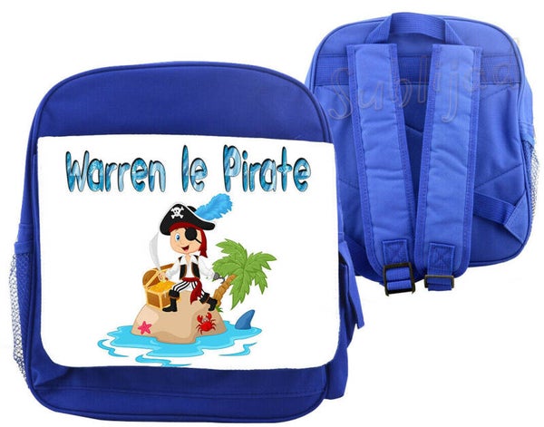 Sac à dos enfant Pirate personnalisable avec le prénom de votre choix