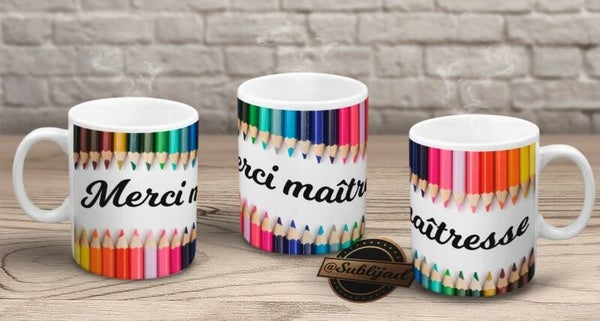 TASSE Mug Merci Maîtresse Cadeau fin d'année scolaire