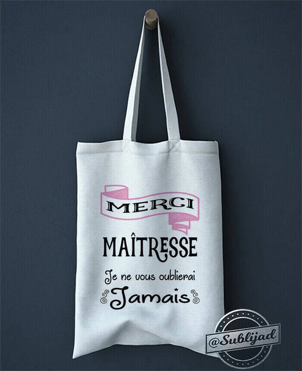SAC TOTE BAG Merci maîtresse je ne vous oublirai jamais