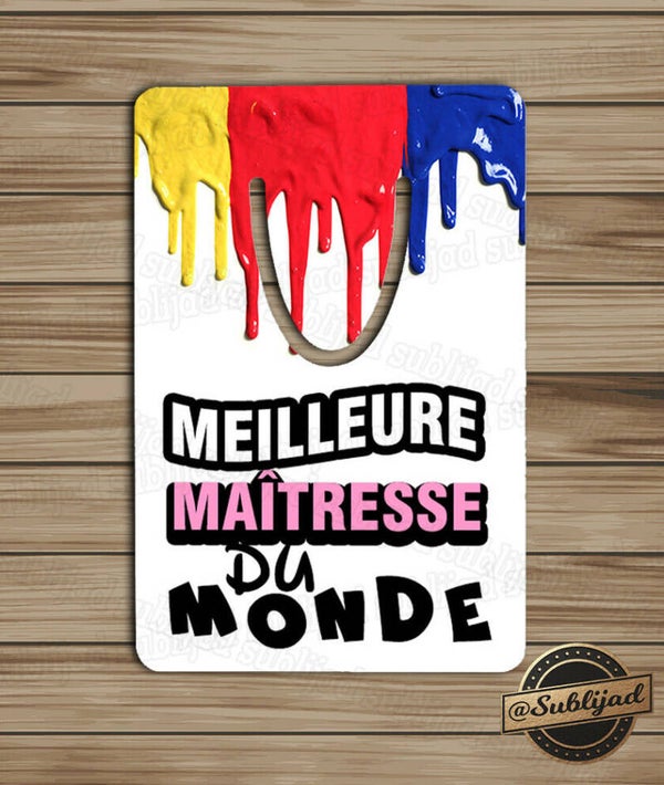 Marque page en aluminium Meilleure maîtresse du monde