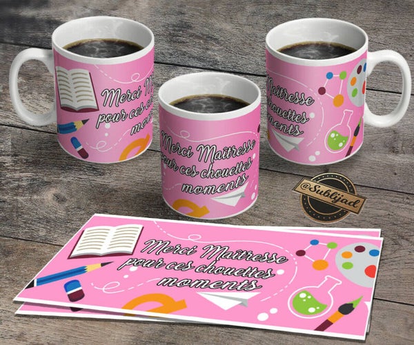 TASSE Mug Merci maîtresse idée Cadeau fin d'année scolaire