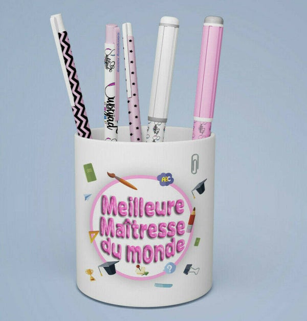 Pot à crayons Meilleure Maîtresse du monde Cadeau fin d'année scolaire