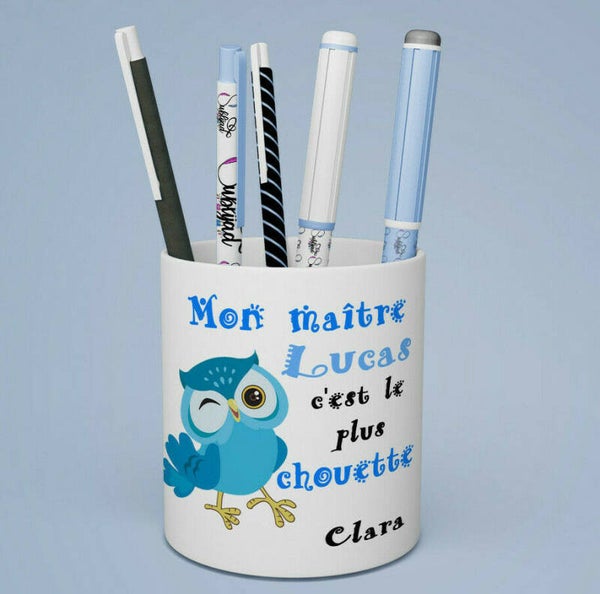 Pot à crayons Mon Maître c'est le plus chouette personnalisé avec Prenom