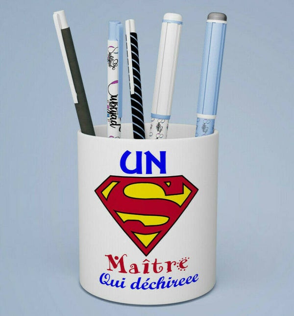 Pot à crayons un super Maître qui déchire Cadeau fin d'année scolaire
