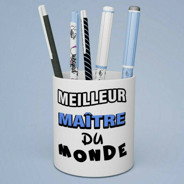 Pot à crayons Meilleur Maître du monde Cadeau fin d'année scolaire