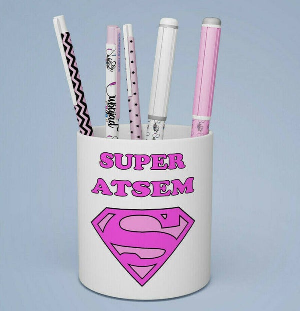 Pot à crayons Super Atsem Cadeau fin d'année scolaire