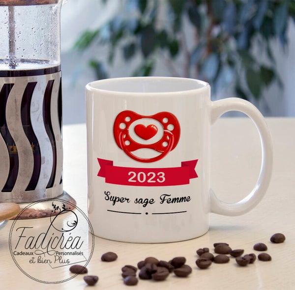 TASSE Mug Super sage Femme  personnalisable avec le prénom de votre choix