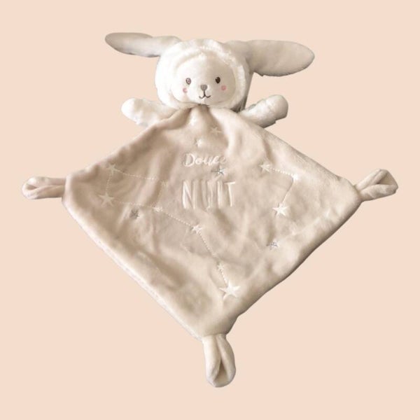 Doudou lapin gris