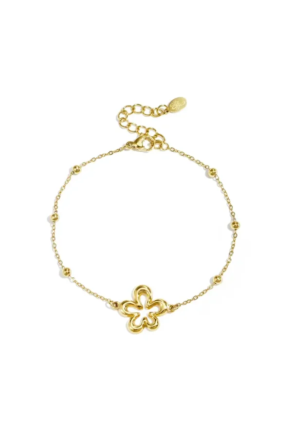 Bracelet With Coral-Shaped Playful Flowers gold