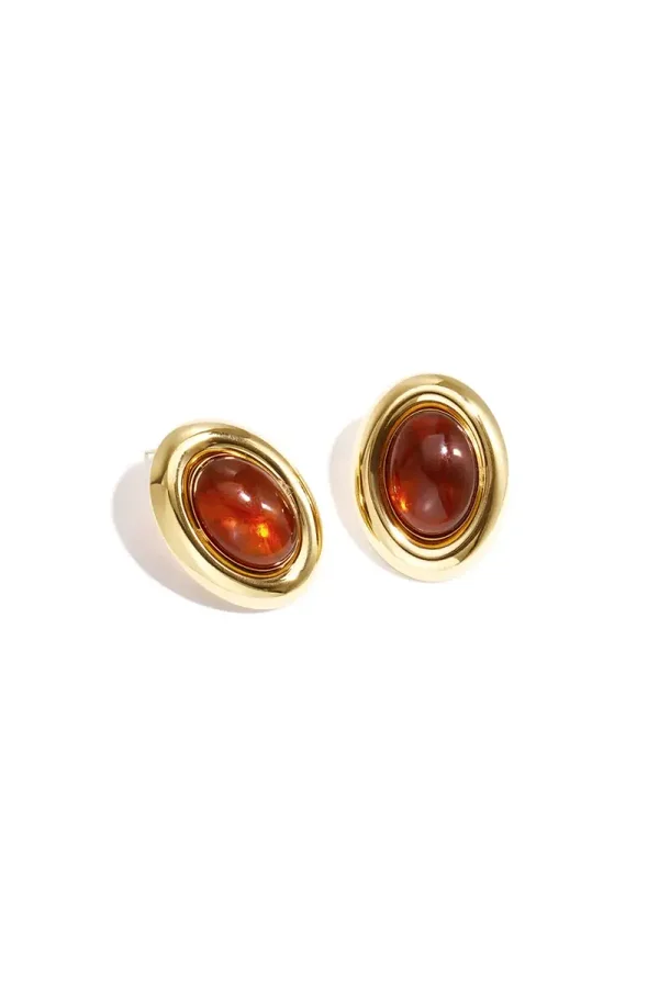 Stud Earrings Ellipse Shape