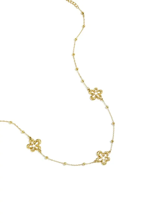 Necklace With Coral-Shaped Flowers gold