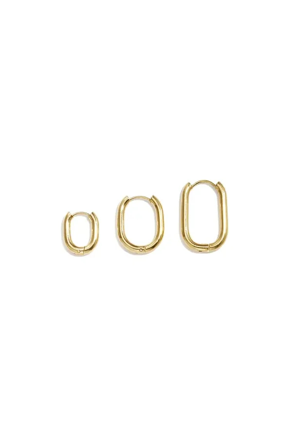 Earring Geometric Shape gold,( 2,6 cm grootste )