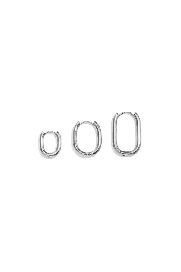 Earring Geometric Shape silver ,( 1,6 cm kleinste )