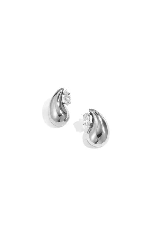 Stud Earrings Droplet silver