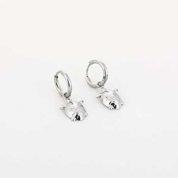 Schildpad oorbellen silver