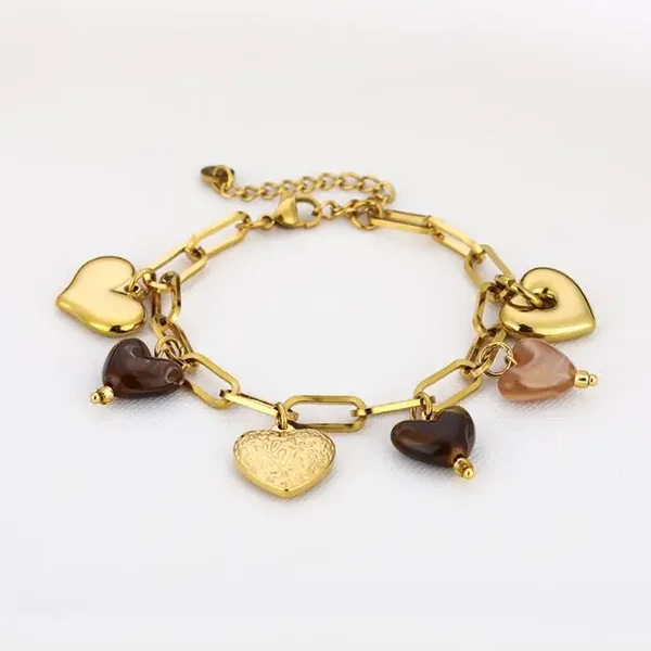 Armband met bedels bruin