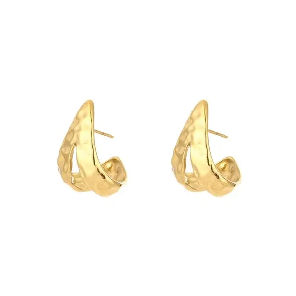 Druppel oorbellen met patroon gold