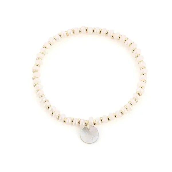 Kralen armbandje met stainless steel kralen NUDE
