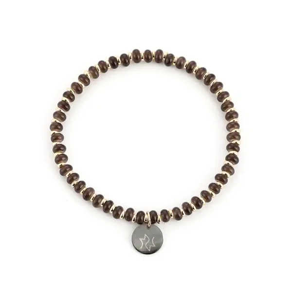 Kralen armbandje met stainless steel kralen INK GREY