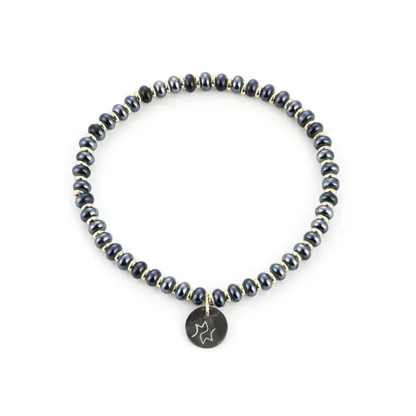Kralen armbandje met stainless steel kralen DEEP BLUE